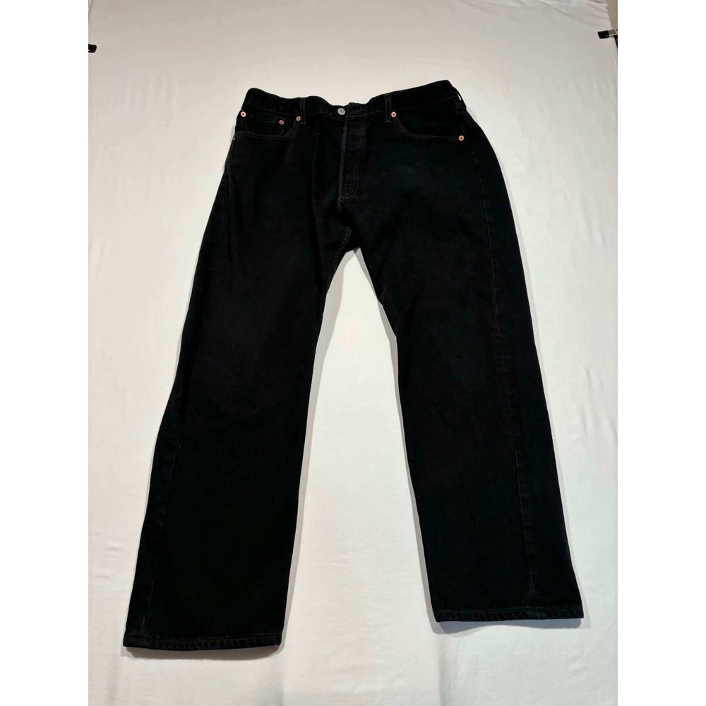 Vintage Levis 501 Mens Black Straight Leg Button Fly Denim Jeans W38 L30